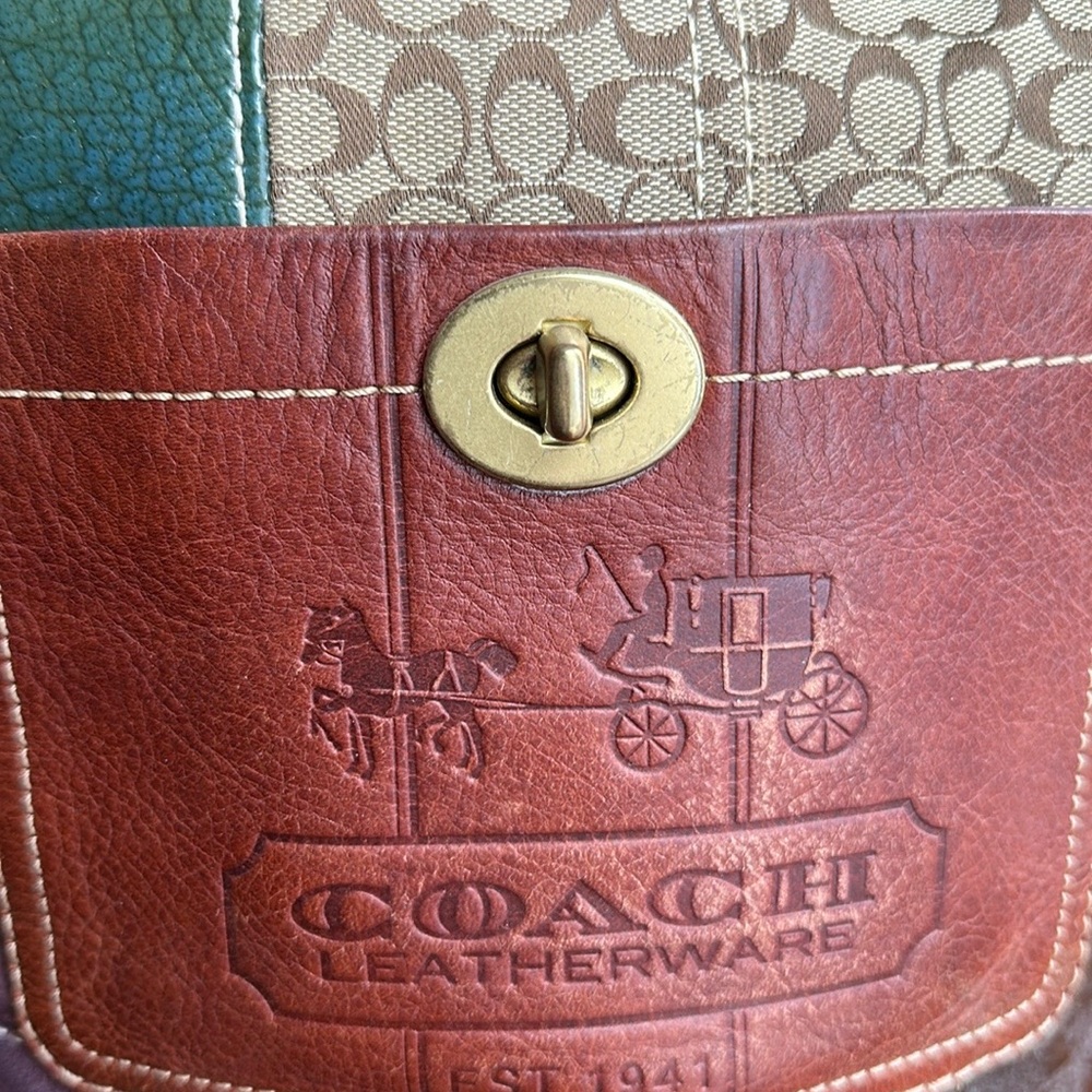 Coach Bleecker Holiday Patchwork Multicolor Duffle
Bucket Shoulder Bag 11356 - Picture 2 of 6